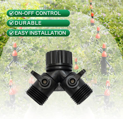 Cuckoo Hose Splitter 2 Way 1/2"Soaker Hose Repair Fittings Kit Irrigation System Connectors Set Adapter 2Pack(Hose Y Splitter)