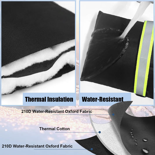 Outdoor Faucet Covers for Winter Freeze Protection, Upgraded Thicken 8.3" H x 6.7" W Outside Garden Faucet Socks for Winter Waterproof Reusable Hose Bibs Insulated Spigot Cover, 2 Pack Black