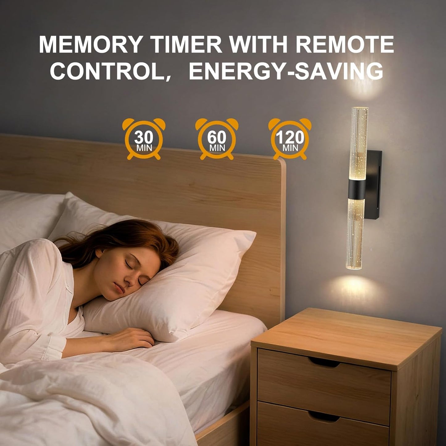 Crystal Battery Operated Wall Sconces Set of 2, Black Rechargeable Wireless Wall Light Fixtures with Remote Control, 3CCT and 12 RGB Dimmable Wall Lamps for Bedroom Living Room Hallway