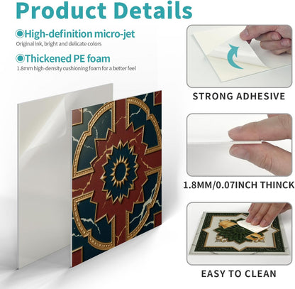 Peel and Stick Backsplash Tile Sticker for Kitchen and Bathroom Walls - 24 Removable 5.9"x5.9" Tiles, Waterproof