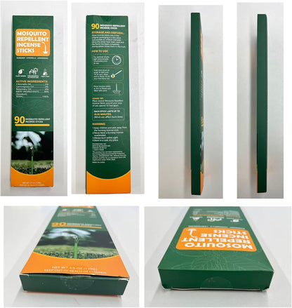 90 pcs Mosquito Repellent Outdoor Patio Sticks, Citronella Repellent Incense Sticks, Natural Essential Oil Incense, Repel Mosquito for Indoor, Patio, Camping, Fishing