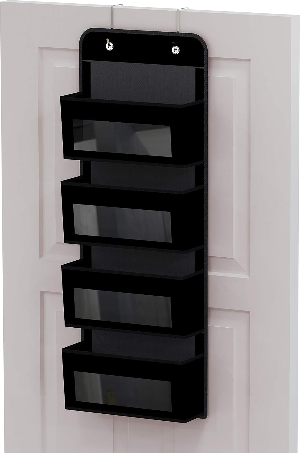 Simple Houseware 6 Clear Window Pocket Over Closet Door Storage Hanging Organizer for Bedroom, Bathroom, Pantry, Beige