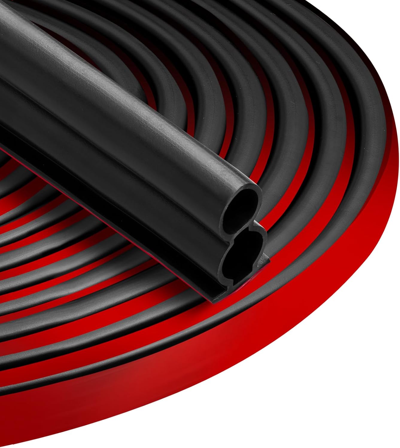 40 Feet Rubber Weather Stripping Door Seal Large Gap, Extra Thick Self-Adhesive D-Shaped Door Weather Stripping Seal Strip for Door Frame Door Insulation Strip Soundproofing (White)