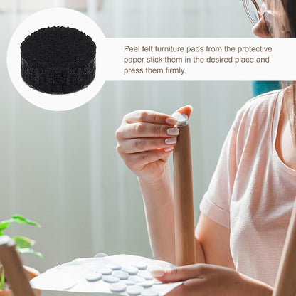uxcell Furniture Pads, 36Pcs 0.5" - Round Self Adhesive Felt Furniture Pads, Floor Protectors for Furniture Feet Chairs Legs Hardwood Floors (Black)
