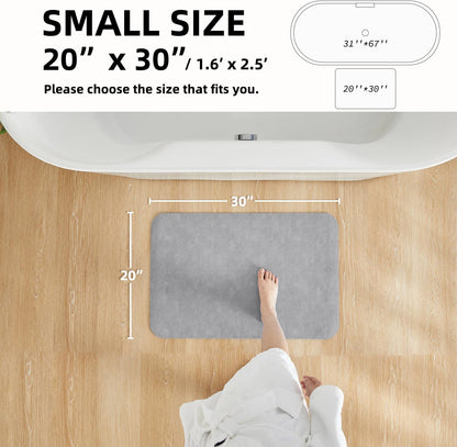 TYUU Bath Mat, Bathroom Rugs Non Slip Washable Thin Absorbent Quick Dry Bath Mat Fits Under Door Bathroom Floor Mat Perfect for Bath, Shower, or Sink 16"x24" Dark Grey