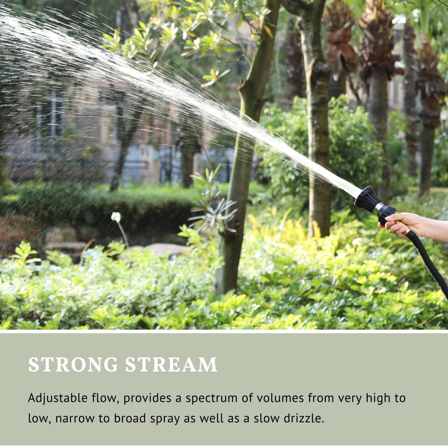 HOSUN Garden Hose Nozzle, Fireman Style Hose Nozzle, Heavy Duty Brass Hose Nozzle, Leak Proof & Best High-Pressure Sprayer for Plants Watering, Car Washing, Pet Washing, etc. (blue)