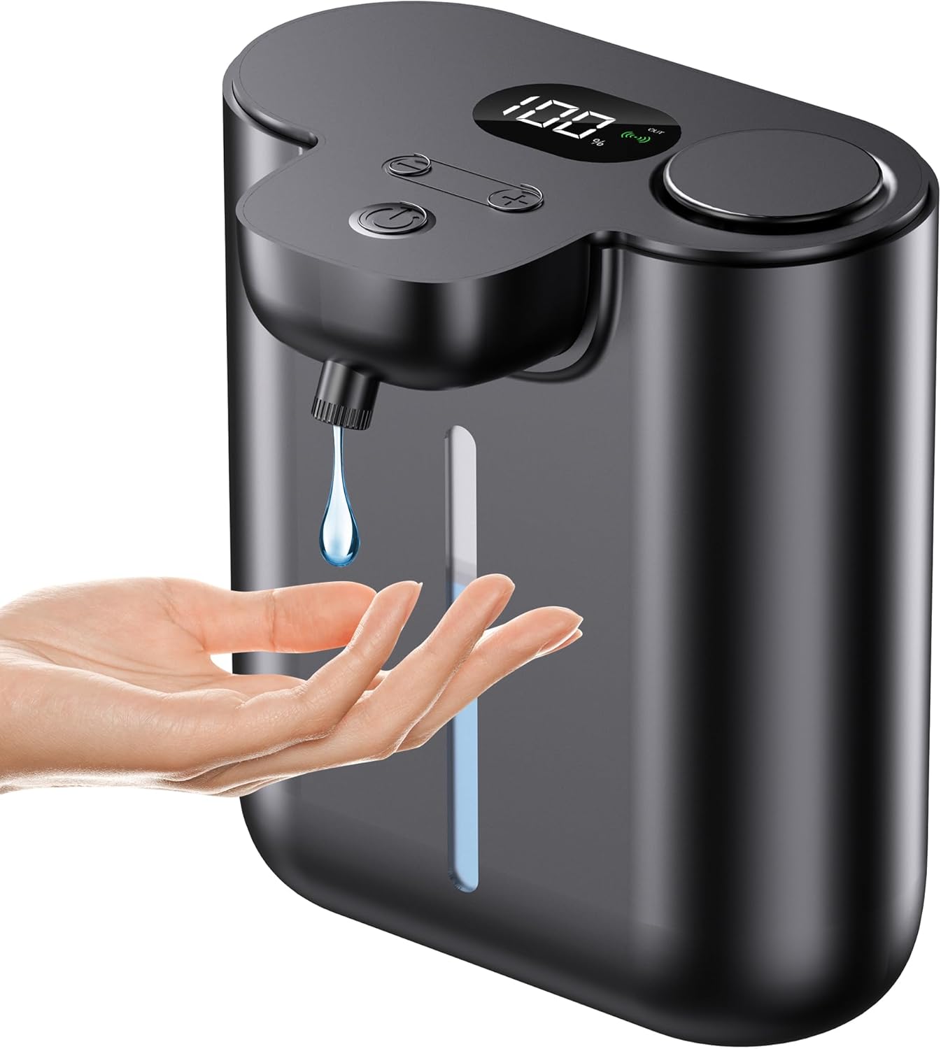 Automatic Soap Dispenser,9 Levels Liquid Soap Dispenser for Kitchen, RechargeableTouchless Liquid Hand Soap Dispenser for Bathroom,16.9oz/500ml,1200mah Rechargeable,Wall Mount & Countertop