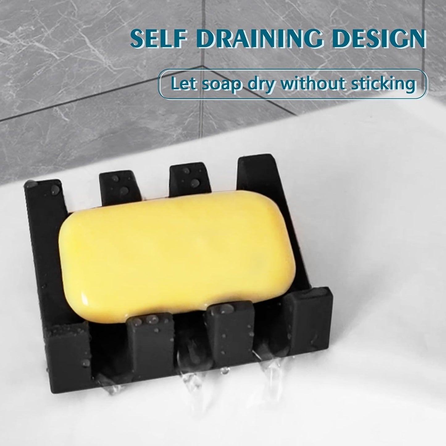 Self Draining Soap Dish Holder,Silicone Soap Dish,for Bathroom,Kitchen, Sponges，Can Extend Soap Life，Keep Soap Bars Dry and Easy Cleaning (White,1-Pack) - Colors B