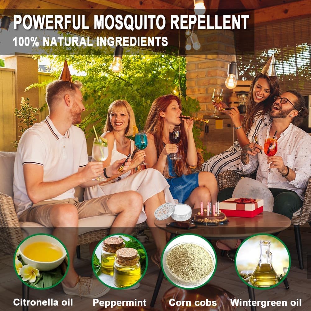 AUDQQM Mosquito Repellent Outdoor Patio, Mosquito Repellant Indoors, Mosquito Repellant for Room/Yard, Camping Mosquito Deterrent, Keep Mosquito Away, Effective for 60 Days-2P