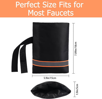Outdoor Faucet Cover, Thicken Outdoor Faucet Covers for Winter Freeze Protection 5.9" W x 7.1" H Orange Reflective Strip, Outside Faucet Socks Reusable Waterproof Insulated Wrap Spigot Cover, 4 Pack