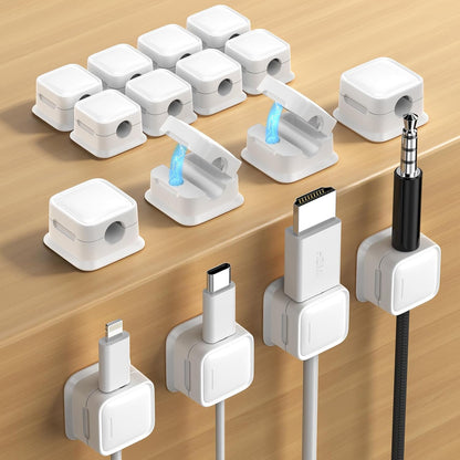 9 Pack Cord Organizer Holder,Costop Strong Adhesive Under Desk Cable Management,Magnetic Cable Clips,Wire Holder Keeper Organizer Neatly for Home,Office,Car,Desk,Nightstand,Desktop