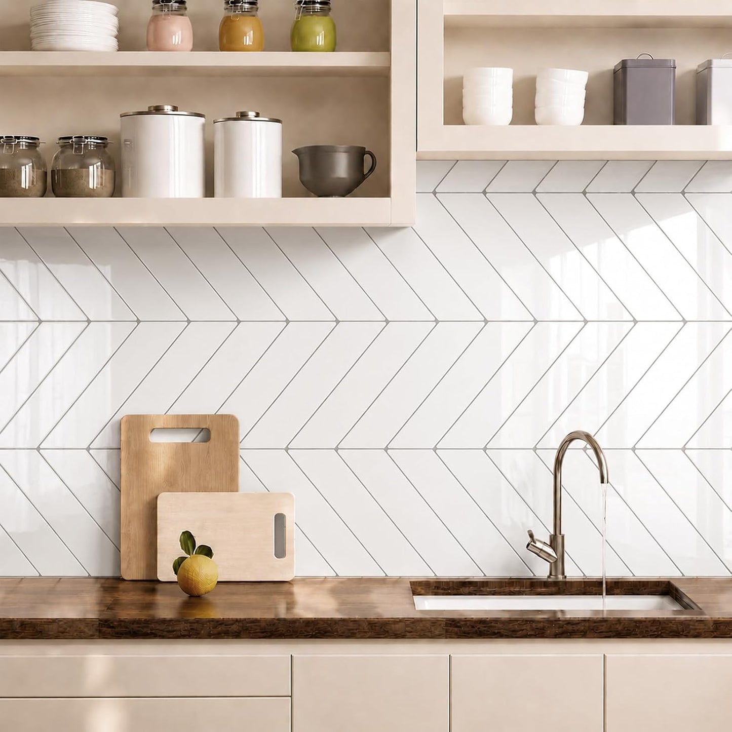 Peel and Stick Backsplash Tile for Kitchen, 10 Sheets, 11.42''x9'' | White Gray 3D Self Adhesive Wall Tile Back Splash for Kitchen, Bathroom, Laundry Room