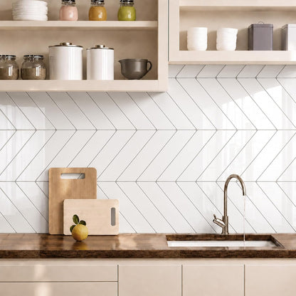 Peel and Stick Backsplash Tile for Kitchen, 10 Sheets, 11.42''x9'' | White Gray 3D Self Adhesive Wall Tile Back Splash for Kitchen, Bathroom, Laundry Room
