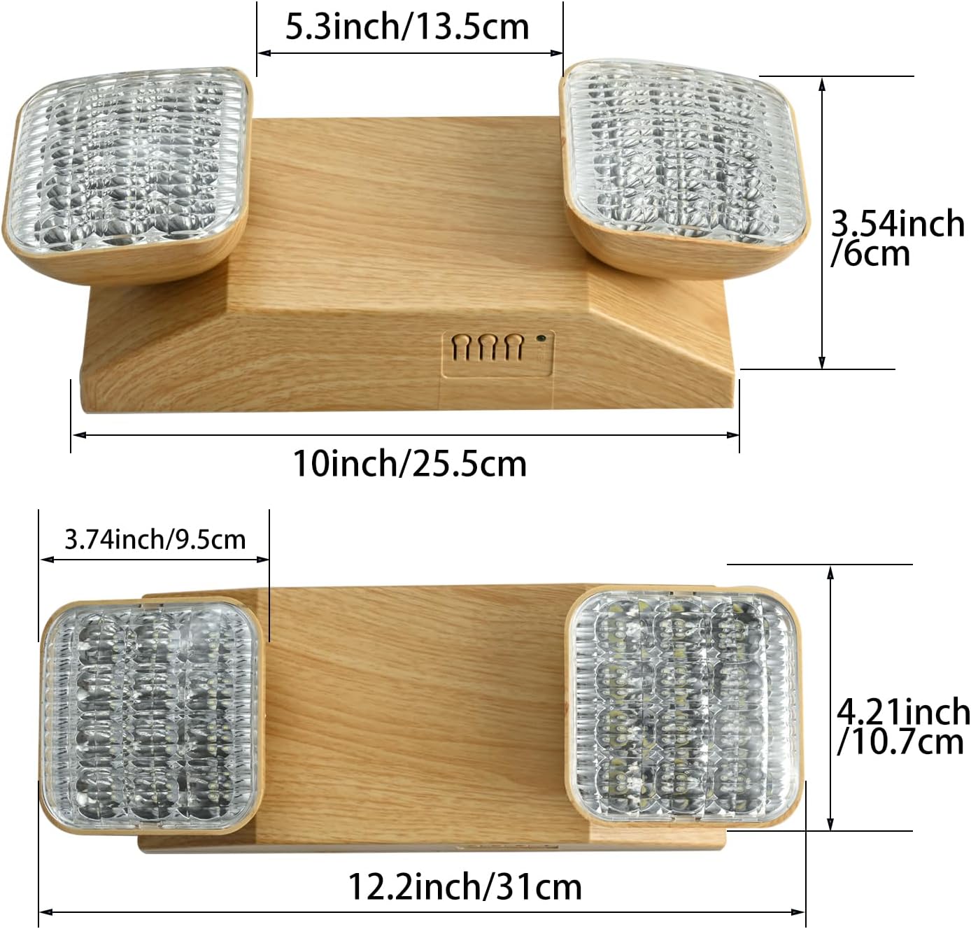 Plug in Emergency Lights for Business Home Power Failure 4Hours 300lm LED Commercial Emergency Light Fixtures with Battery Backup Rechargeable Adjustable Two Heads AC85-277V