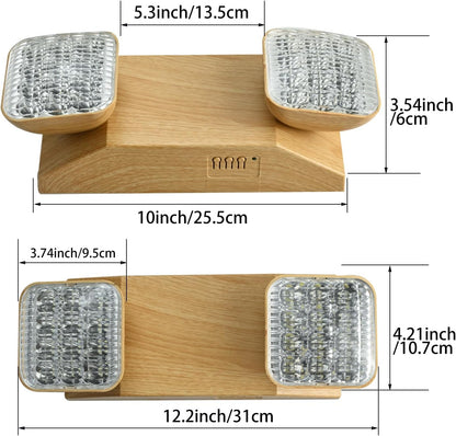 Plug in Emergency Lights for Business Home Power Failure 4Hours 300lm LED Commercial Emergency Light Fixtures with Battery Backup Rechargeable Adjustable Two Heads AC85-277V