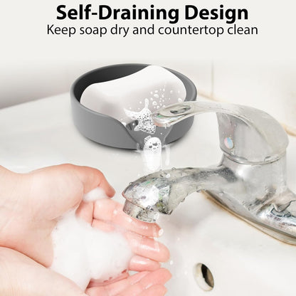 Sponge Holder for Scrub Daddy with Suction Cups and Drain Spout Kitchen Sink Caddy Organizer, Soap Dishes Holder Accessories Rack, Dishwasher Safe - 4.7"x4.7", Green