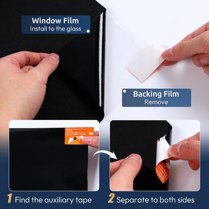 rabbitgoo Window Privacy Film for Glass Windows with Kit Decorative Clings UV Blocking Heat Control Static Cling Removable Bathroom Bedroom Door Home Coverings Pure, 17.5 X 78.7 inches