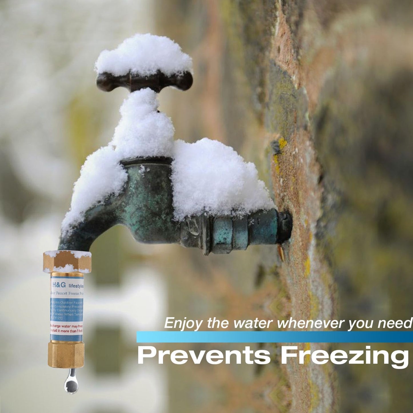 H&G lifestyles Outdoor Faucet Freeze Protection, Heavy Duty Brass Spigot | Replacement Faucet Covers for Winter, Freeze Proof Protector, Easy to Install, Saves Water