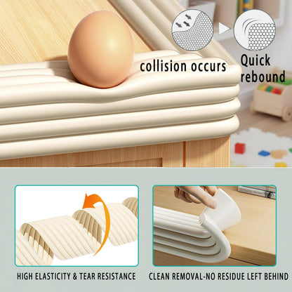 Baby Proof Corners and Edges, 6.5 Ft Self - Adhesive Edge Protector for Baby, Soft NBR Rubber Foam Padding, Furniture, Sharp Edge Safety Corner Edge Bumper Guard-Black