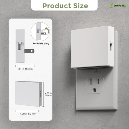 L LOHAS LED Motion Sensor Night Light, [2-Pack] Plug in Night Light with Motion Sensor and Dusk to Dawn Sensor, Brightness Adjustable, 3000K Soft White Nightlight for Bathroom Hallway Kitchen