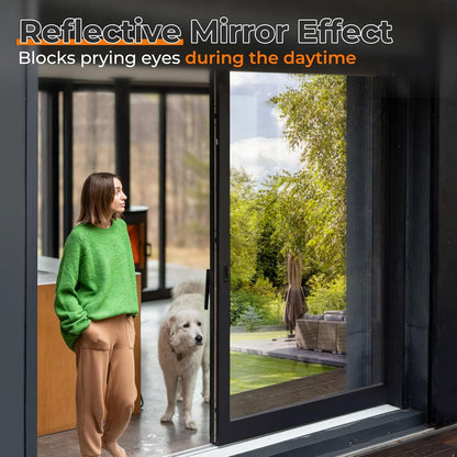 DOWELL Window Privacy Film, Frosted Glass Window Film, Static Cling Non-Adhesive Glass Clings, Sun Blocking Opaque Coverings, Reusable Door Stickers for Bathroom Home Office, Pure, 17.5" x 78.7"