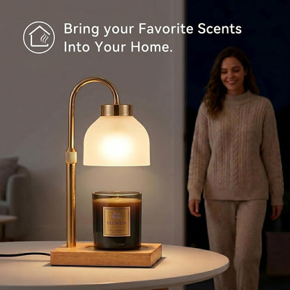 Luxury Candle Warmer Lamp with Timer, Dimmer, Remote Control, Adjustable Height, Electric Candle Warmer for Large Jar Candles, Flameless Candle Heater, Home Decor