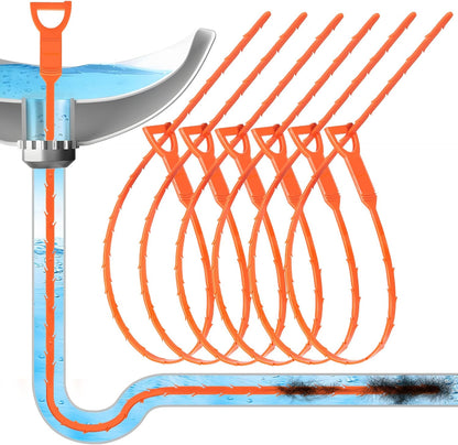 Forlivese 4 Pack 25 Inch Drain Snake,Drain Clog Remover,Sink Snake for Sewer Kitchen Sink Bathroom Tub Toilet Clogged Drains Relief Cleaning Tool