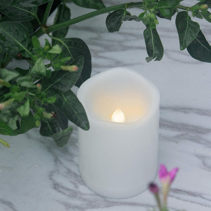 CANDLE CHOICE Waterproof Outdoor Battery Operated Flameless Candles with Remote Timer Plastic Flickering Fake Electric LED Pillars for Lantern Garden Wedding Christmas Decorations 3x4 Inches 3 PCS