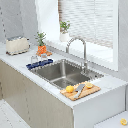 MicoYang Silicone Bathroom Soap Dishes with Drain Spout-Bathroom and Kitchen Sink Organizer,Sponge Holder,Dish Soap Tray,Perfect for Dispenser,Scrubber,Bottle,Cup on Sink or Counter-Coffee 4.9"×3.2"