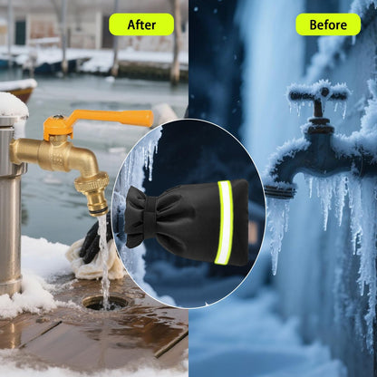 Outdoor Faucet Covers for Winter Freeze Protection 2Pack, 5.9" W x 8.25" H Heavy Duty Waterproof Insulated Spigot Covers for Outside Taps & Hose Bibs, Frost Proof, Easy Install (Black)
