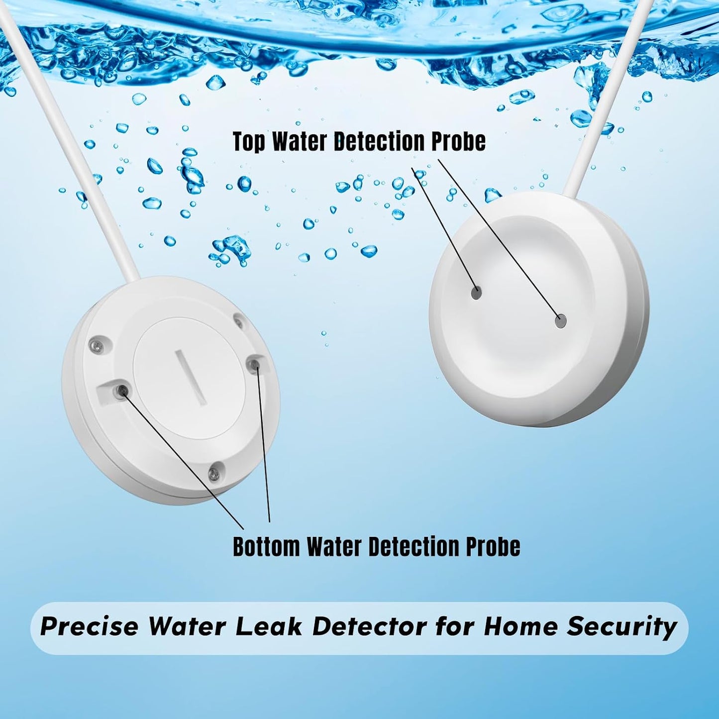 Water Leak Detector for Home, Water Alarm Leak Detector with Automatic Shutoff, Includes Leak Sensor and Water Valve, for 3/4-Inch Diameter Pipe, Protect Your Home from Water Damage