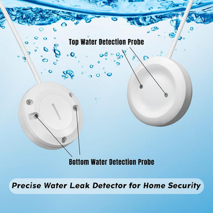 Water Leak Detector for Home, Water Alarm Leak Detector with Automatic Shutoff, Includes Leak Sensor and Water Valve, for 3/4-Inch Diameter Pipe, Protect Your Home from Water Damage