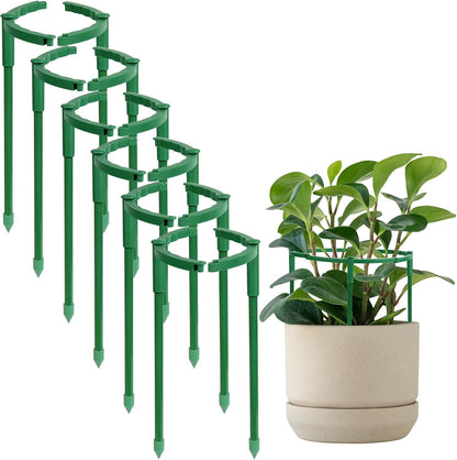 12 Pack Plant Support Stakes, 6.3 x 5.9 Inch Plastic Plant Cage Holders | Half Round Plants Support, Garden Flower Stakes, for Indoor Outdoor Climbing Plants Vegetable Flower Pot