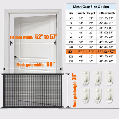 Cupount Dog Screen Mesh Gate for Stairs Pet Gates for The House: for Doorways Stairways Indoor 29 inches Tall, 38 inch Wide, Fits 32-35 inch Openings