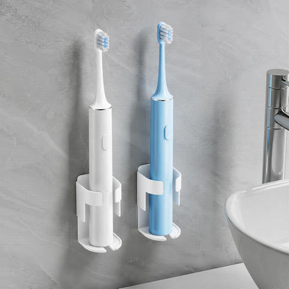 Adhesive Electric Toothbrush Holder Wall Mounted, Aluminum Black 2 Pack | Shower Tooth Brush Storage Organizer for Bathroom, Hanging Electric Toothbrush Storage Stand for Wall