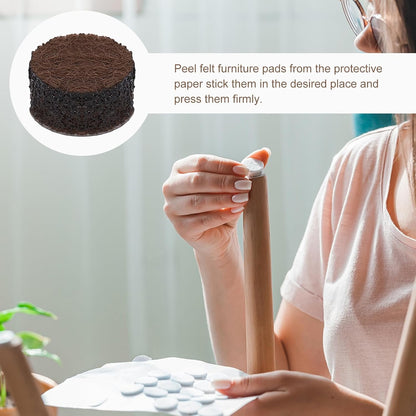 uxcell Furniture Pads, 24Pcs 1.25" - Round Self Adhesive Felt Furniture Pads, Floor Protectors for Furniture Feet Chairs Legs Hardwood Floors (Brown)