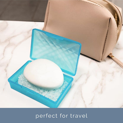 S&T INC. Bar Soap Holder for Kitchen, Bathroom, and Soap Dish, 4 Pack, White, 2.9 inches by 4.4 inches