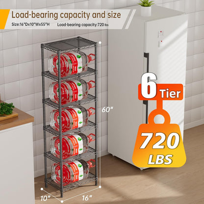 Golpart 4 Tier Adjustable Storage Shelves Metal Utility Shelf Wire Shelving Unit Organizer Rack for Home Kitchen Office Bathroom Pantry Room 12" D x 18" W x 44" H