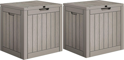 YITAHOME 134 Gallon Large Deck Box | Waterproof Resin Outdoor Storage Box with Lock, Doubles as 2-Person Bench Seating for Patio Furniture Cushions,Garden Tools &