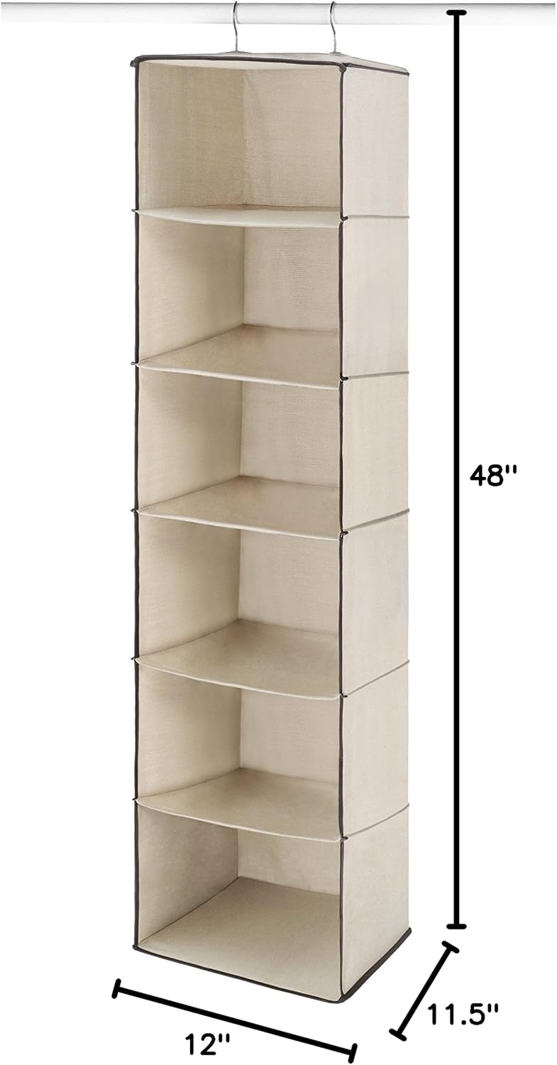 Whitmor 5 Section Closet Organizer - Hanging Shelves with Sturdy Metal Frame
