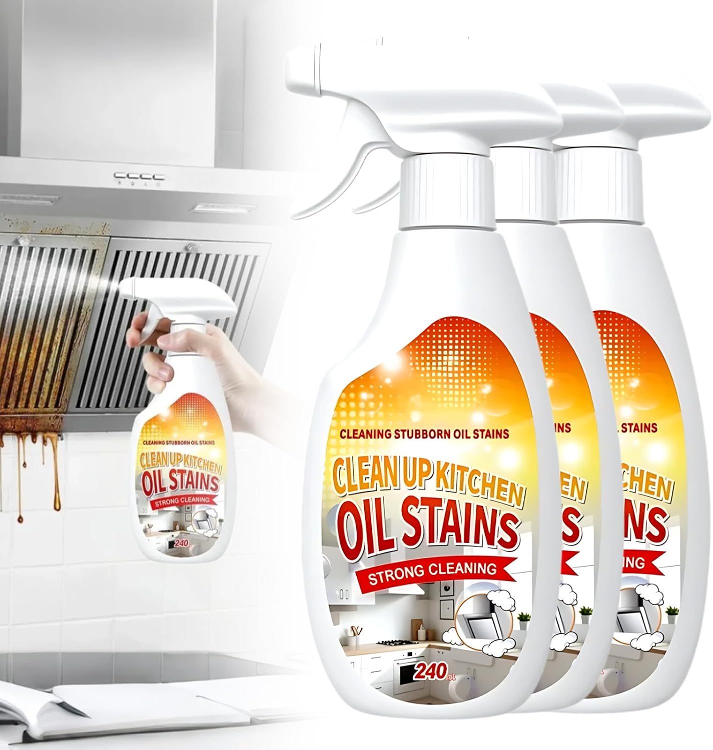 AIIONP Heavy Duty Degreaser, 2025 Upgraded Kitchen Cleaner, Multipurpose Oil Stain Remover for Restaurant Grill, Strong Cleaning Spray for Home Chef (1)