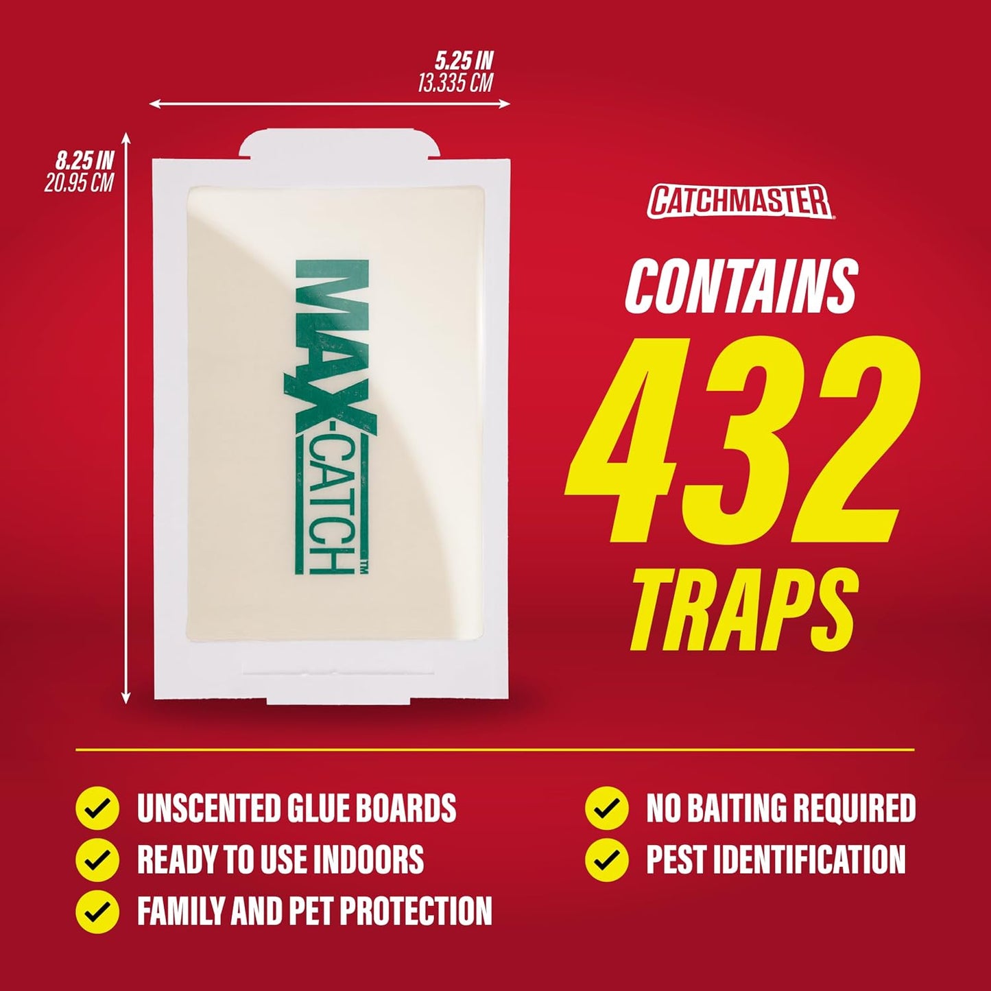 Catchmaster Max-Catch Mouse & Insect Glue Trap 36PK, Mouse Traps Indoor for Home, Sticky Pest Control Adhesive Tray for Catching Bugs, Bulk Unscented Glue Boards