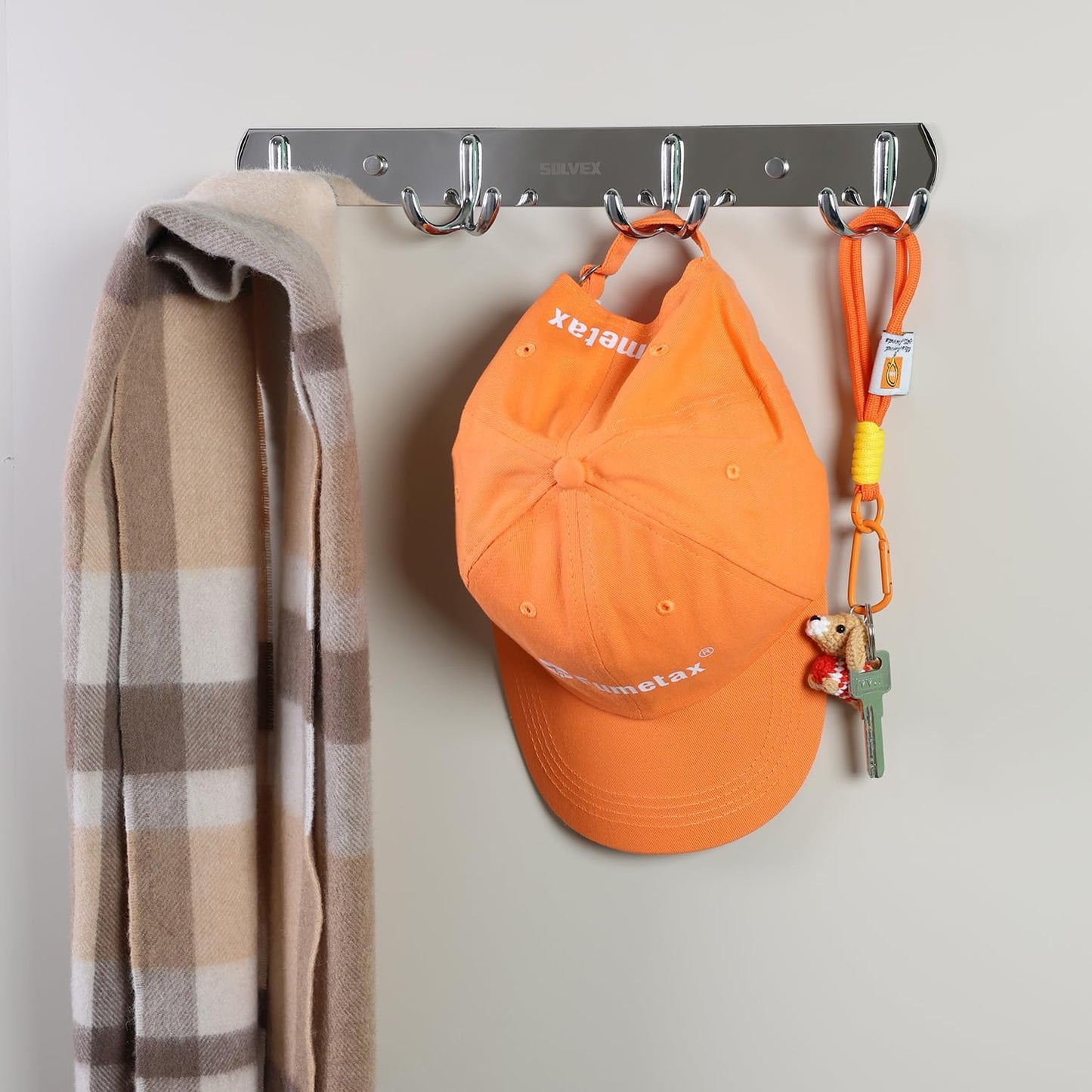 SOLVEX Coat Rack Wall Mount,2 Pack Coat Hooks Wall Mount, Hat Rack Key Holder Bag Hanger for Wall,Wall Hooks for Hanging,Purse Hanger Towel Hooks for Bathroom SP-60302-N