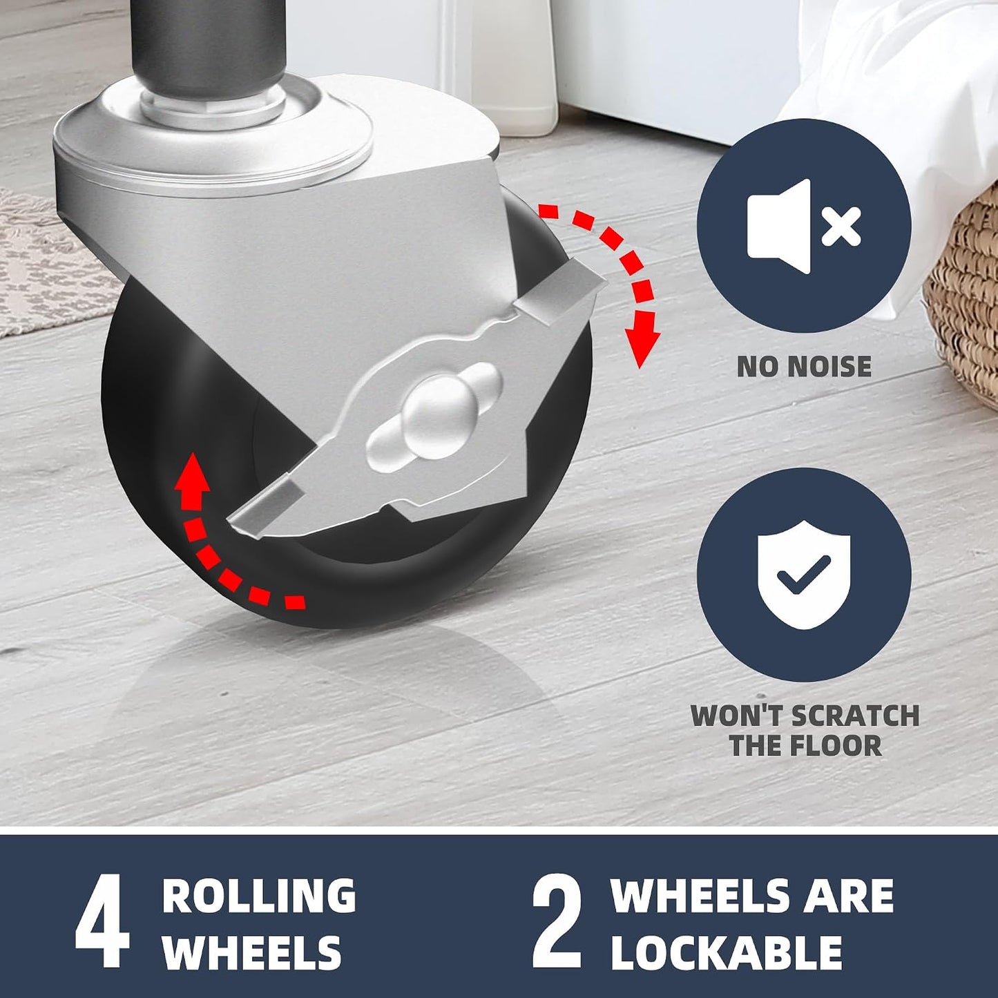 STO STO Laundry Sorter 3 Section, 3 Bag Clothes Hamper, Rolling Laundry Cart Basket with Heavy Duty Lockable Wheels and Removable Bag for Laundry Room, Bedroom, Closet, Gray