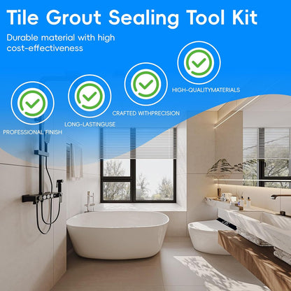 11 Pcs Silicone Caulking Tools and Grout Removal Tool, Silicone Caulk Tools Finishing Kit, Professional Caulking Removal ToolCaulk Finishing Tool Set Sealant Profiling Kit with Guides