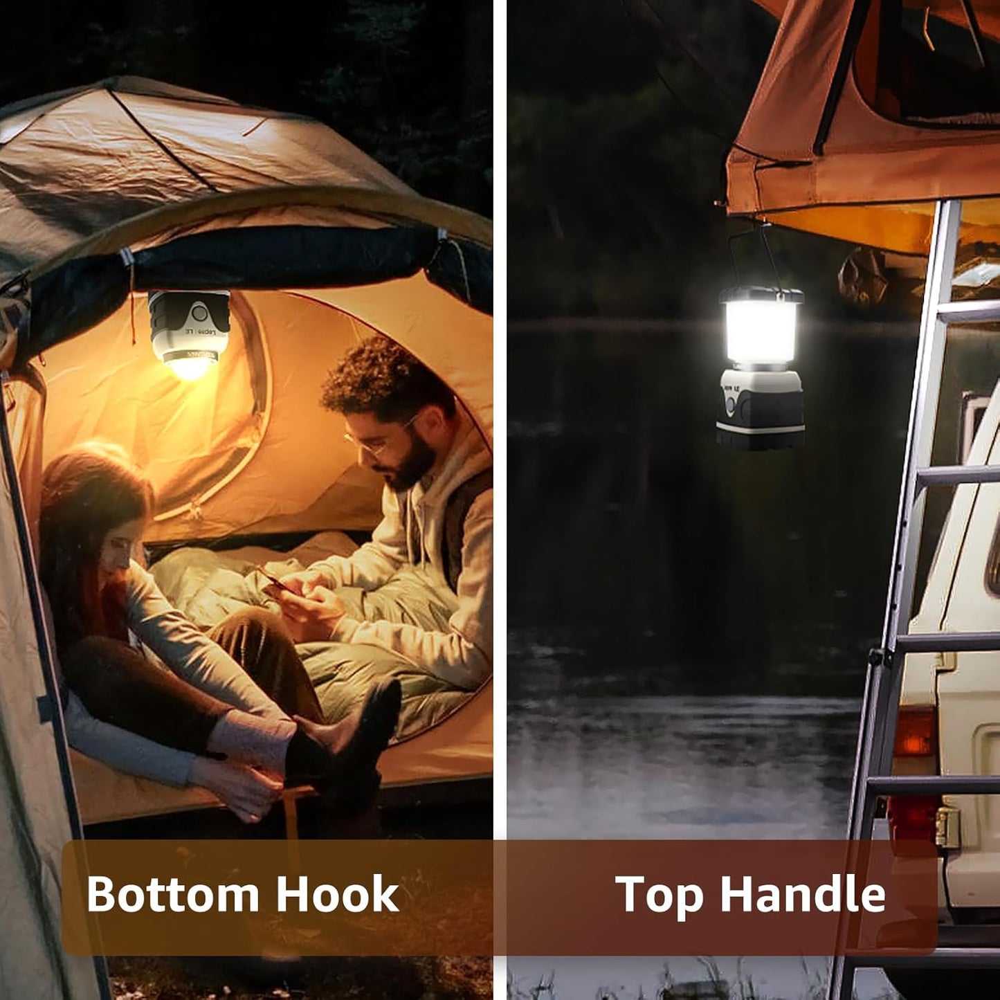 Lepro 1500LM Battery Powered LED Camping Lantern, Green Tent Light with 4 Light Modes, Camping Essentials, Waterproof Lantern Flashlight for Camping, Emergency Light, Power Outages, Not Rechargeable