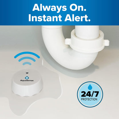 Leak Alarm Advanced Water Sensor | Wireless Real-Time Water Sensor with Instant Notifications | Battery Powered | Compact Design for Home & Basement | White