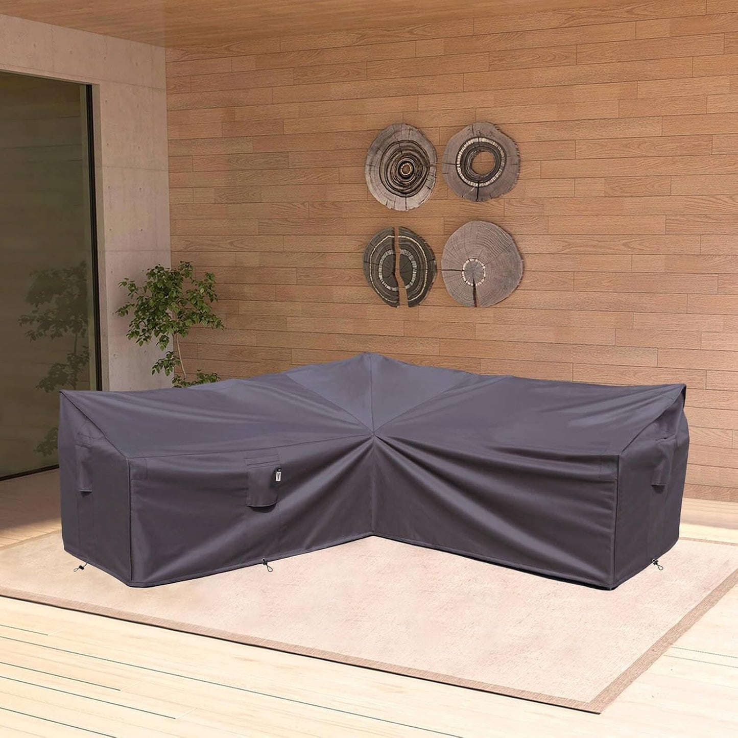 Patio Deck Box Cover, 63x30 Inch Fire Pit Covers with Straps and Handles, Waterproof Heavy Duty Outdoor Furniture Winter Cover for Keter, Suncast, Lifetime Container
