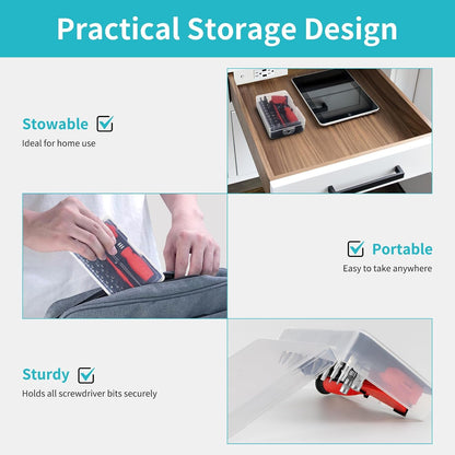 SHOWPIN Precision Computer Screwdriver Kit: 122PCS Laptop Screwdriver Sets | 101 Magnetic Drill Bits, Computer Accessories, Electronics Tool Kit Compatible for Tablet, PC, iPhone, PS4 Repair