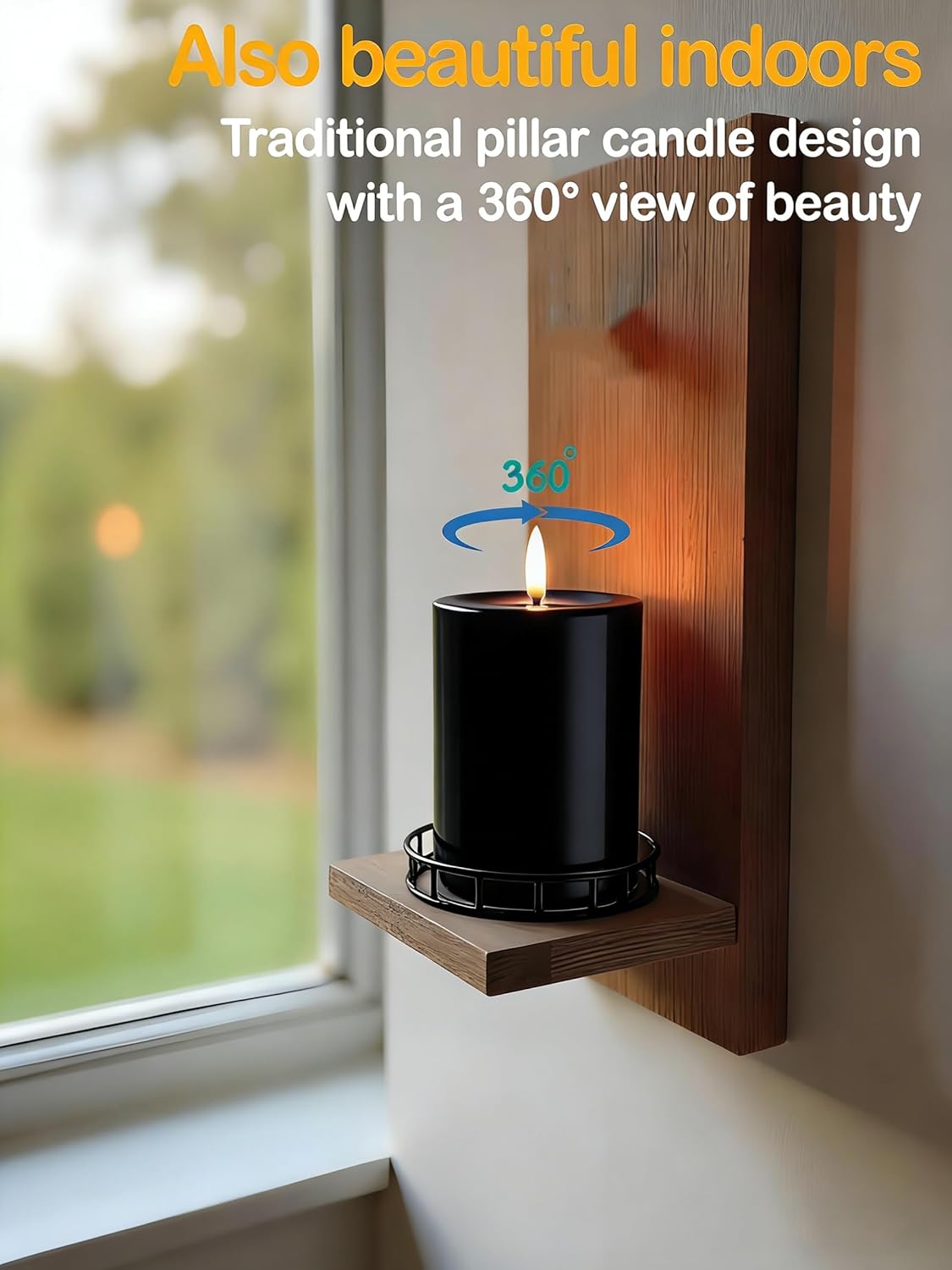 Gmnee 3"x6" Outdoor Waterproof Flameless Candles with Remote and Timers, LED Candles, Battery Operated Candles, Electric Fake Pillar Candles for Patio, Porch, and Lanterns Decor (White, Plastic)